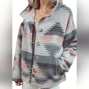 Aztec Print Shacket